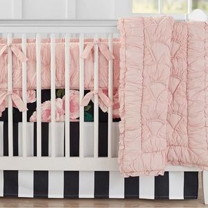 Emily and Meritt Pottery Barn Bed of Roses Baby Bedding Sheets Crib Skirt